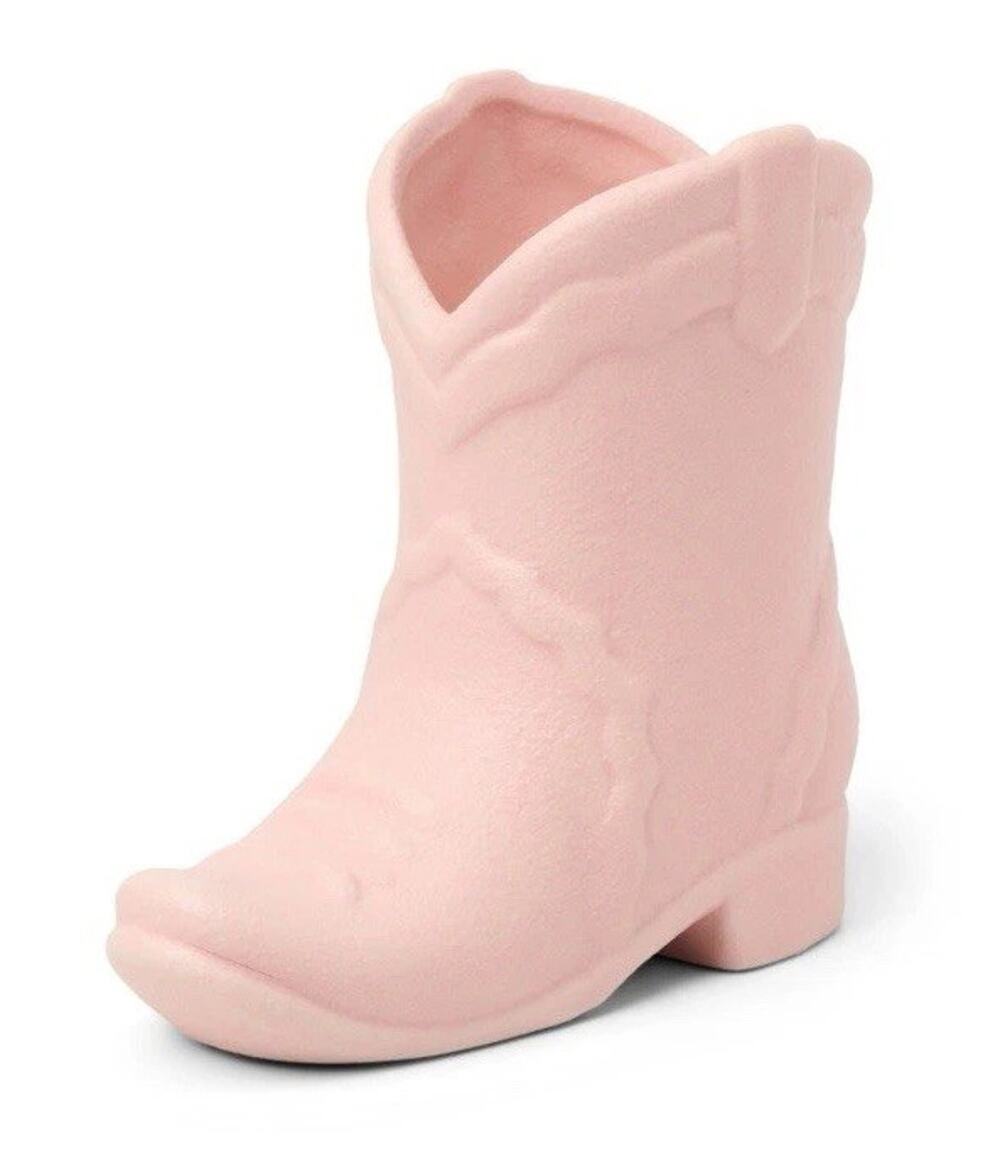 Paddywax Pink Cowboy Boot Scented Jar Candle Yuzu Woods 8-Ounce Ceramic New